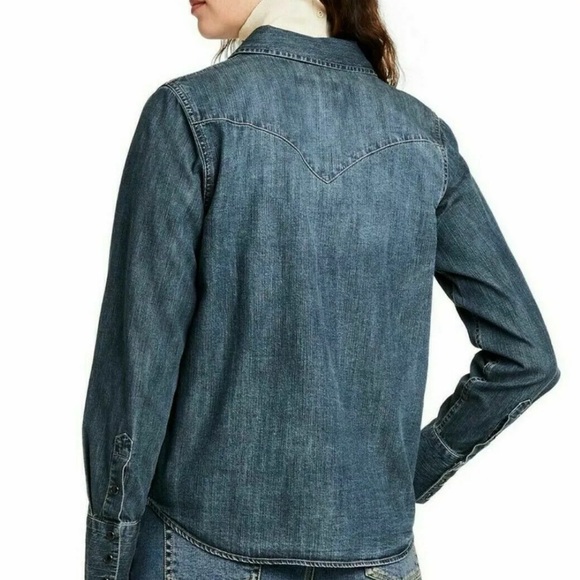 Long-Sleeve Denim Button-Down Shirt by Nili Lotan x Target Xl - Picture 3 of 11